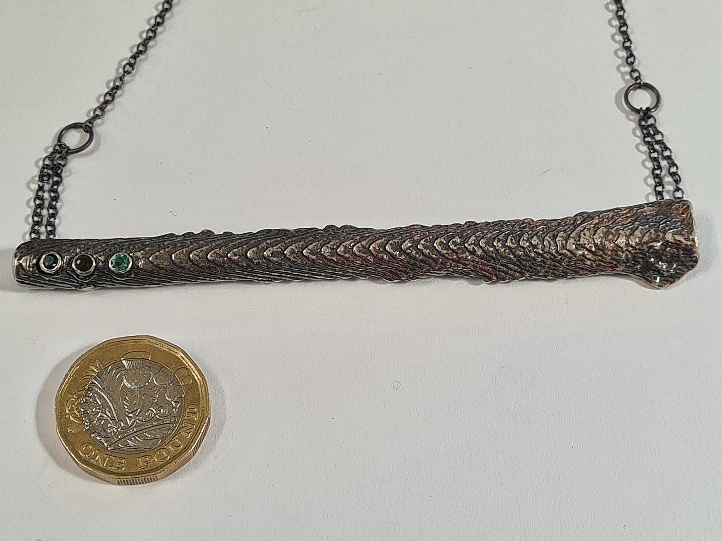 Cuttlebone Cast Necklace with Tourmalines