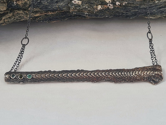 Cuttlebone Cast Necklace with Tourmalines
